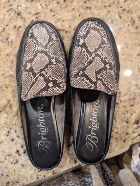 Brighton Snakeskin Loafers Sz Women's 9 M